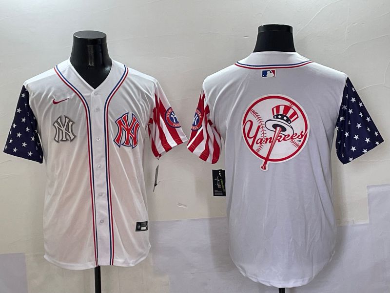Men New York Yankees Blank White a generation of national flags Jointly Name 2025 Nike MLB Jersey style 42->new york yankees->MLB Jersey